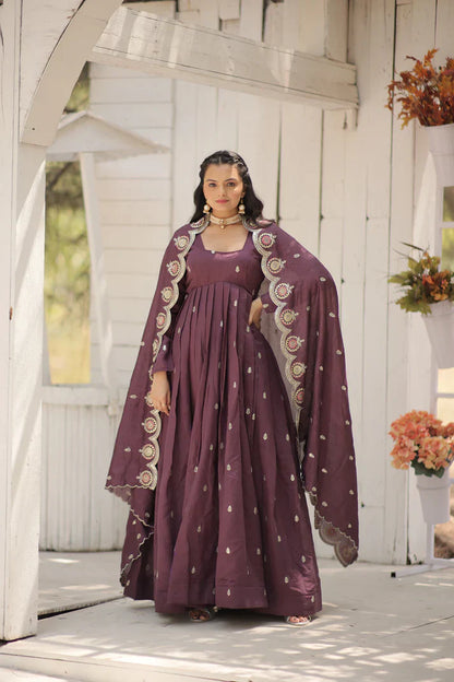 WOMENSAVTAR FESTIVAL SPECIAL VICHITRA SHIMMER GOWN WITH DUPATTA