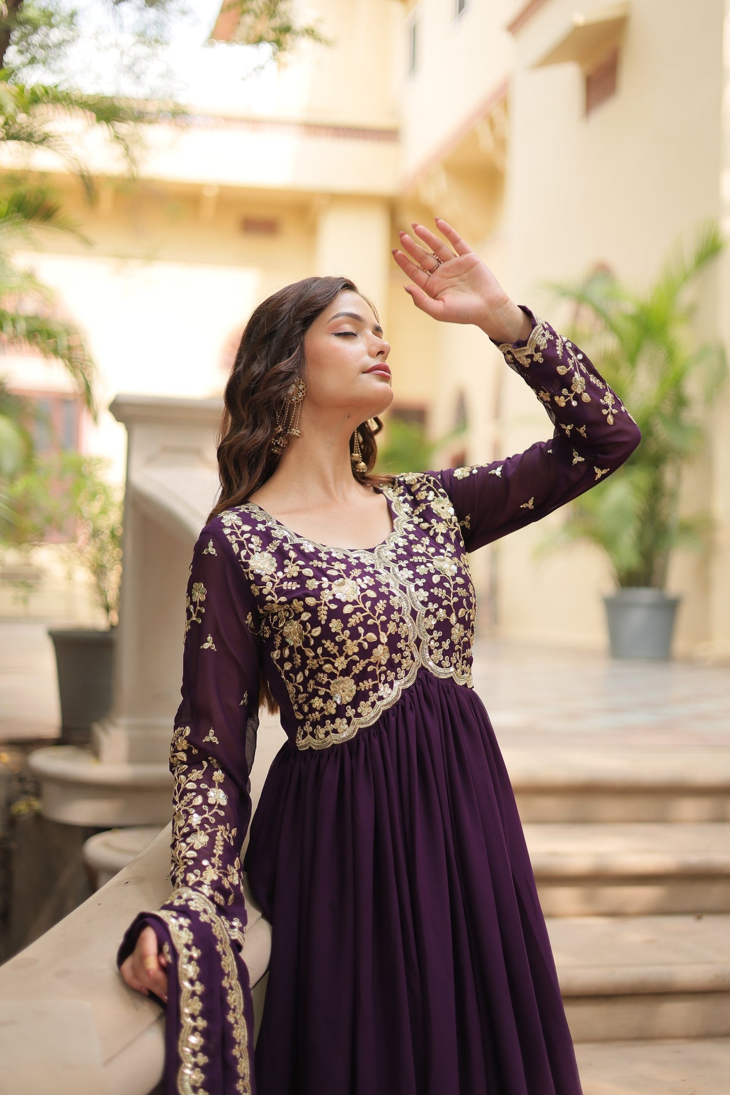 FESTIVAL SPECIAL SEQUINS EMBROIDERES GOWN WITH DUPATTA (WDN07) 01