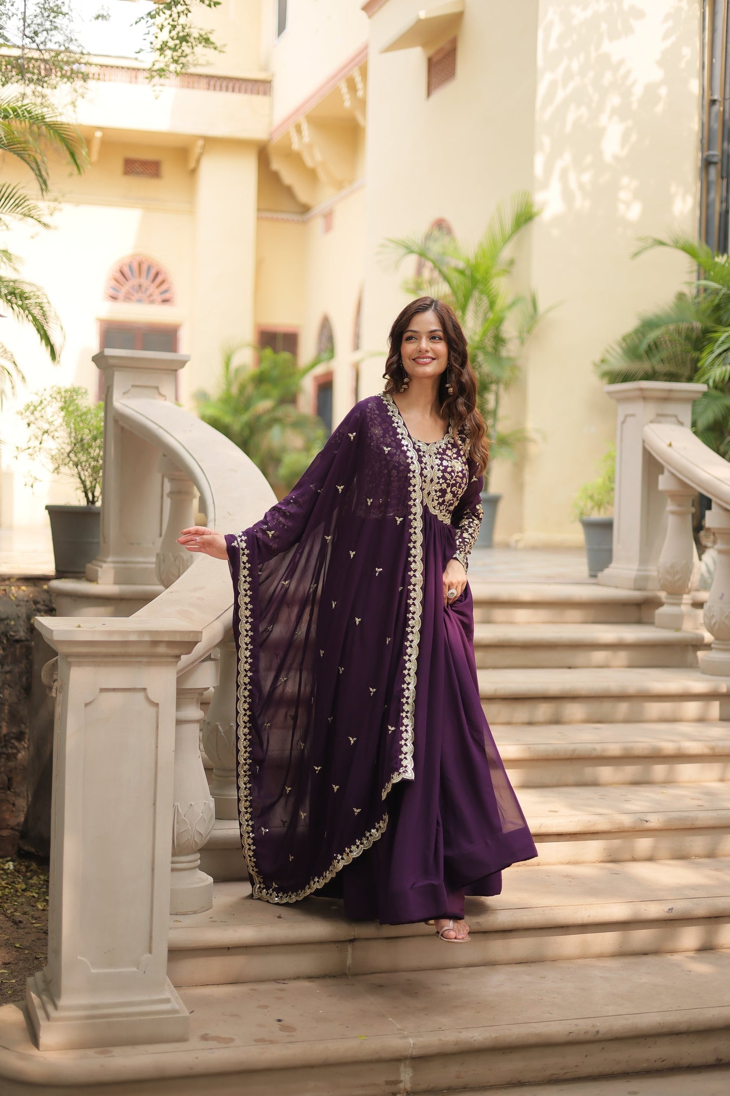 FESTIVAL SPECIAL SEQUINS EMBROIDERES GOWN WITH DUPATTA (WDN07) 01