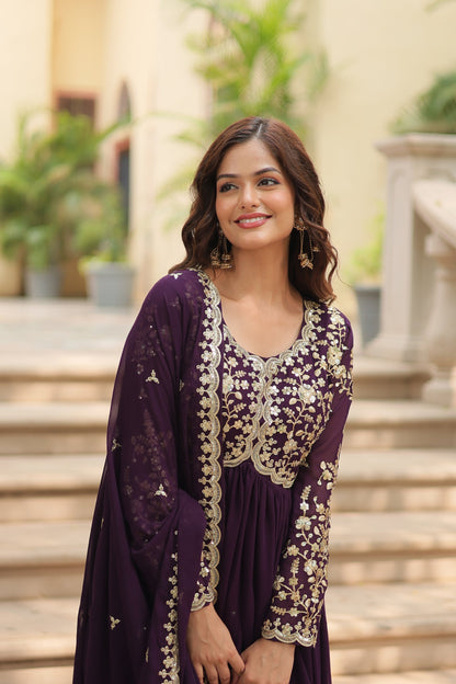 FESTIVAL SPECIAL SEQUINS EMBROIDERES GOWN WITH DUPATTA (WDN07) 01