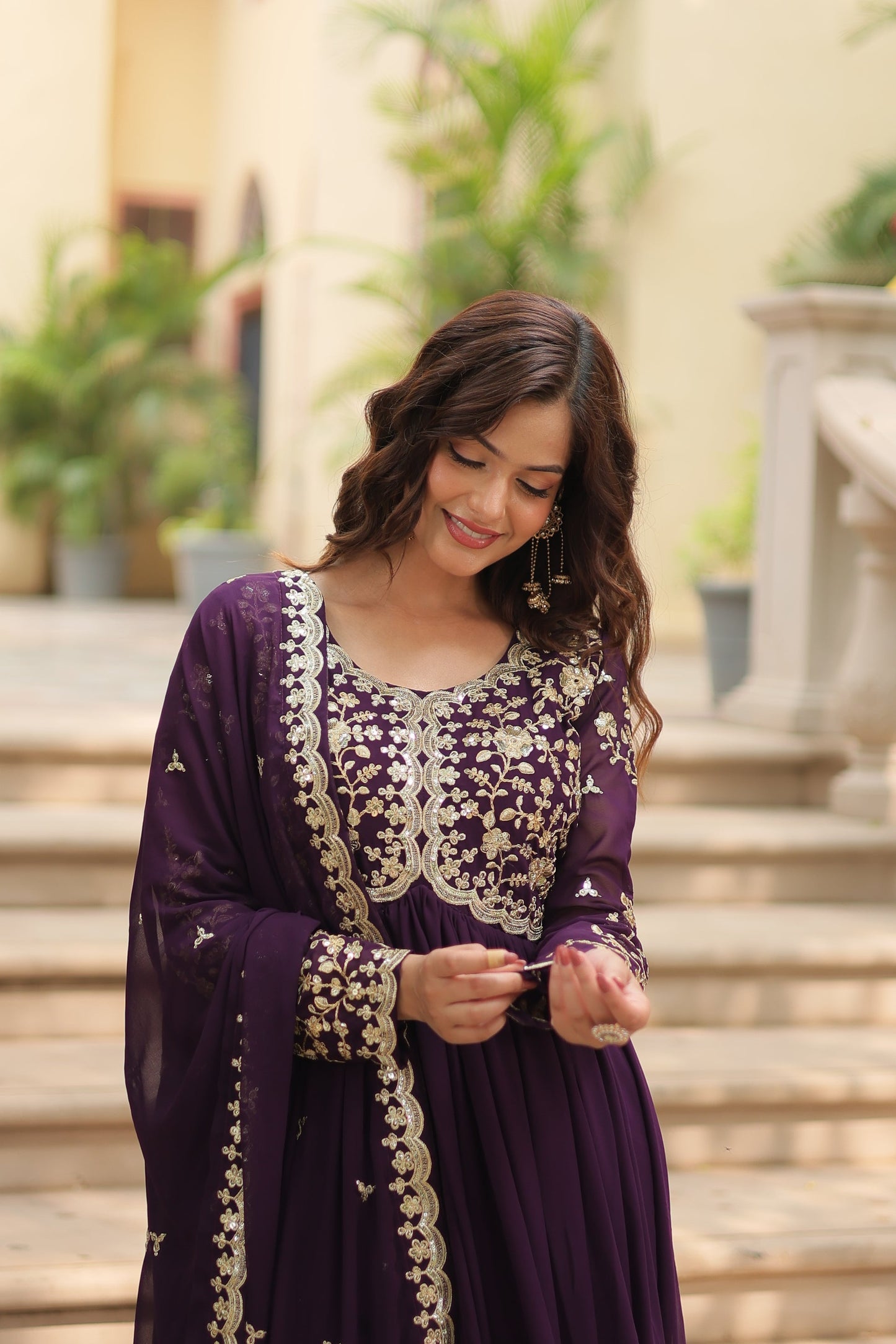 FESTIVAL SPECIAL SEQUINS EMBROIDERES GOWN WITH DUPATTA (WDN07) 01