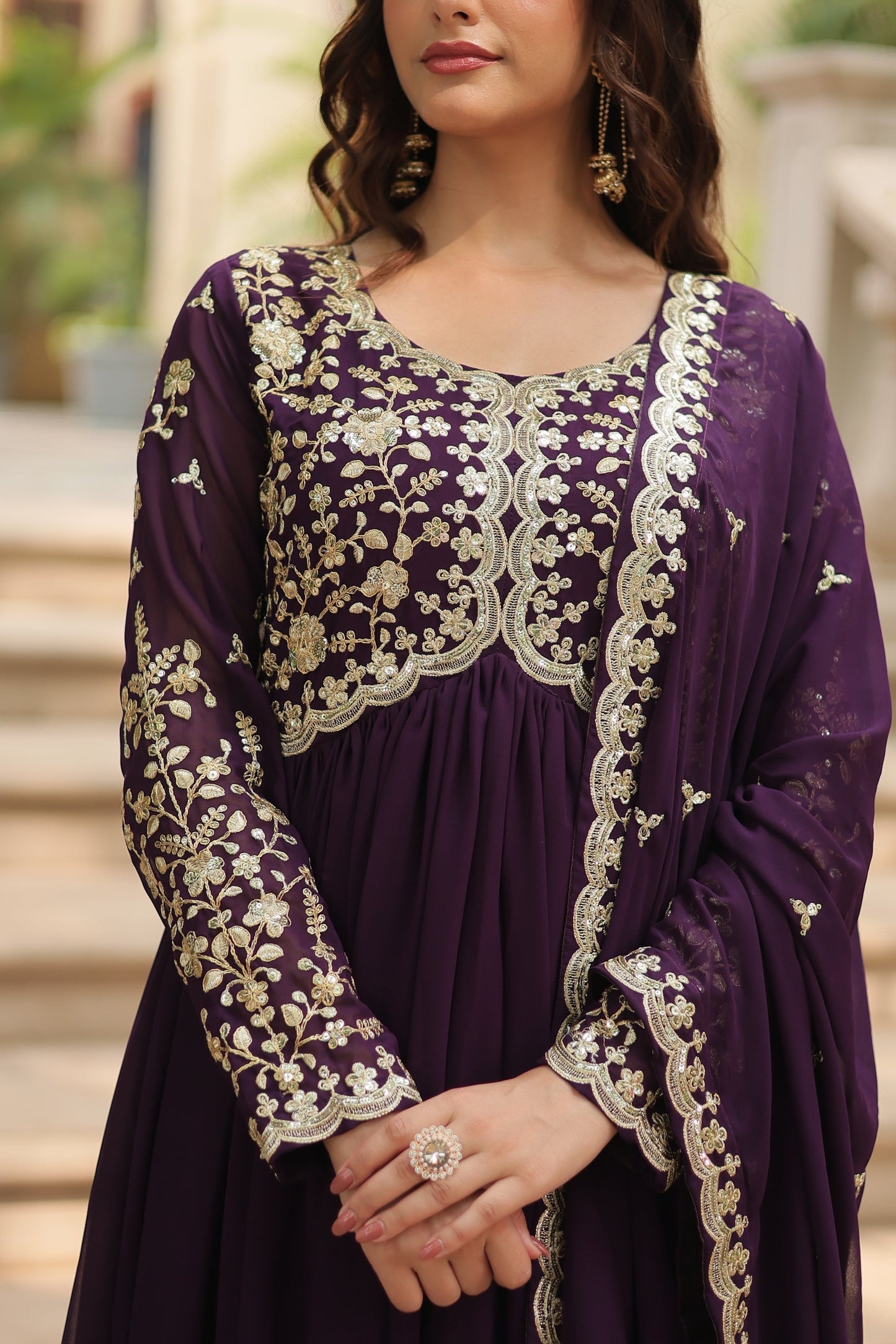 FESTIVAL SPECIAL SEQUINS EMBROIDERES GOWN WITH DUPATTA (WDN07) 01