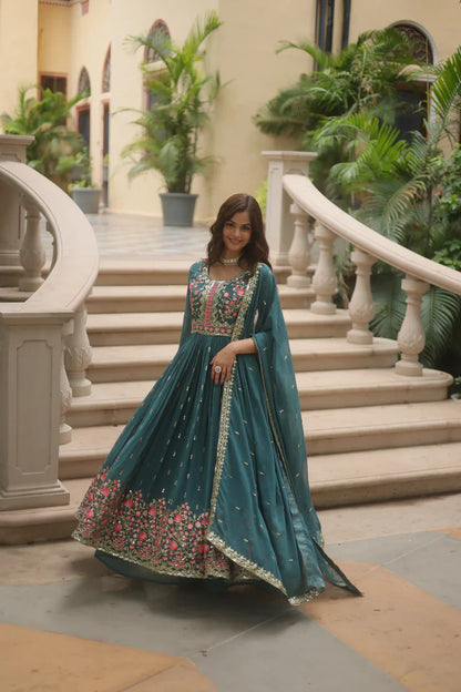 WEDDING SPECIAL FAUX GEORGETTE EMBROIDERED SHARARA WITH DUPATTA(WD126)
