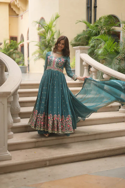 WEDDING SPECIAL FAUX GEORGETTE EMBROIDERED SHARARA WITH DUPATTA(WD126)