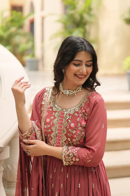 WEDDING SPECIAL FAUX GEORGETTE EMBROIDERED SHARARA WITH DUPATTA(WD126)(01)