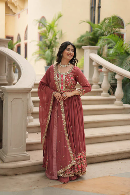 WEDDING SPECIAL FAUX GEORGETTE EMBROIDERED SHARARA WITH DUPATTA(WD126)(01)