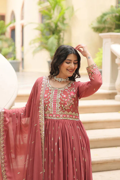 WEDDING SPECIAL FAUX GEORGETTE EMBROIDERED SHARARA WITH DUPATTA(WD126)(01)