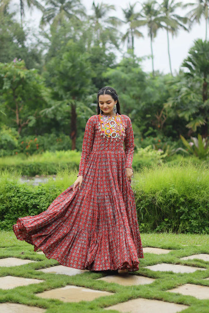 NAVRATRI SPECIAL COTTON GAMTHI PATCH WORK GOWN (WD49) (01)