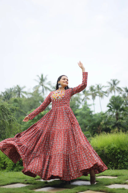 NAVRATRI SPECIAL COTTON GAMTHI PATCH WORK GOWN (WD49) (01)