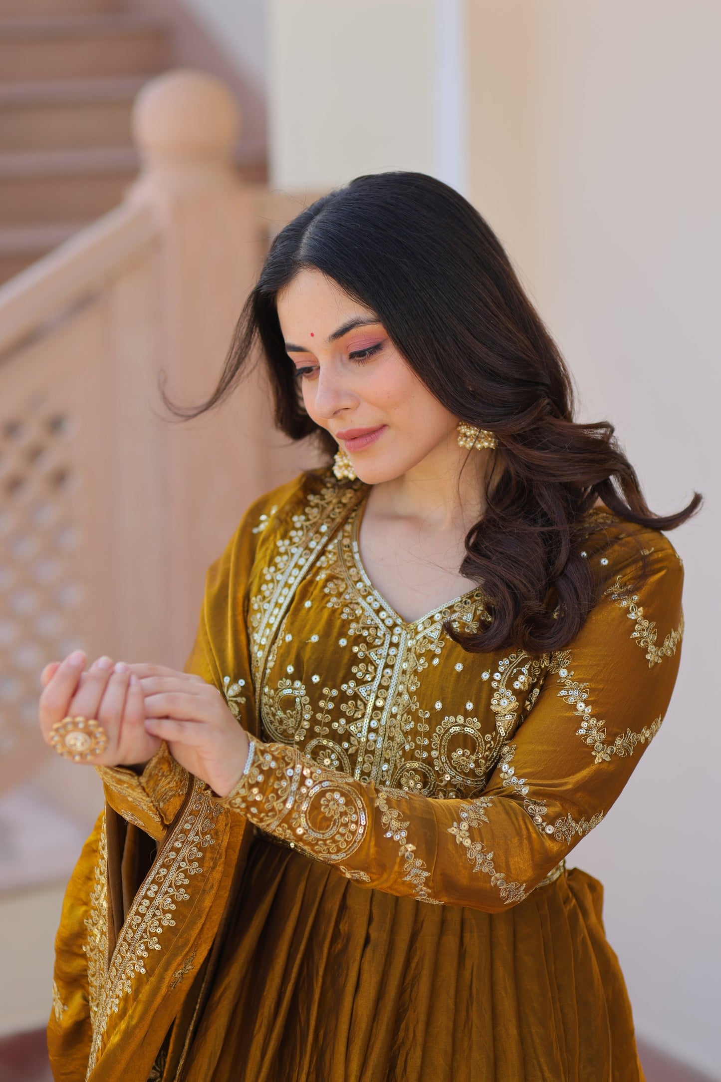 FENDY ZARI WITH SEQUINS EMBROIDERED GOWN WITH DUPATTA (WDN46)