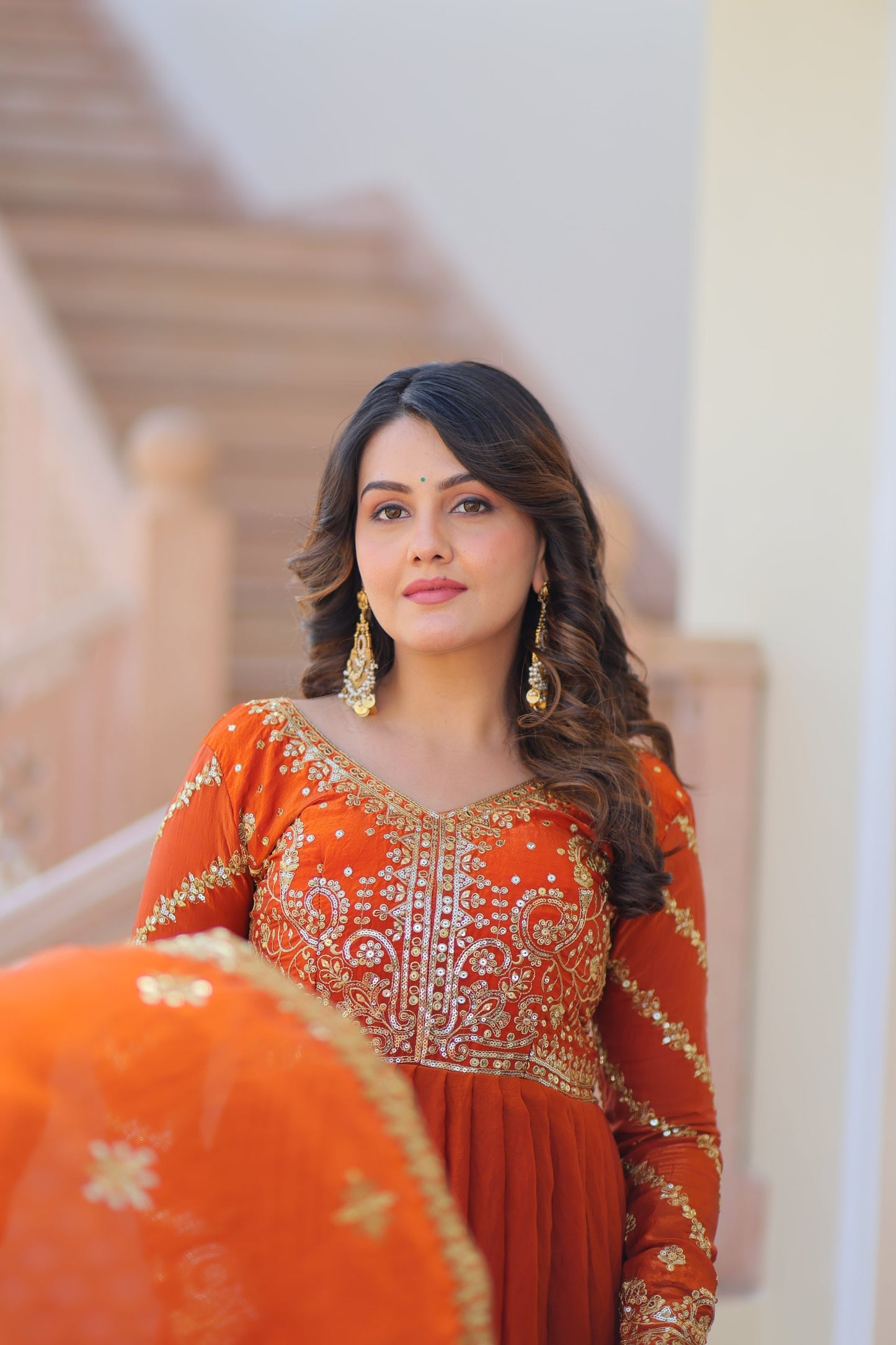 FENDY ZARI WITH SEQUINS EMBROIDERED GOWN WITH DUPATTA (WDN46) 01