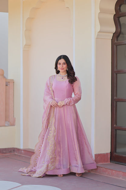FENDY CHIFFON 12 KALI GOWN WITH EMBROIDERED DUPATTA (WDN45)