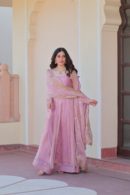 FENDY CHIFFON 12 KALI GOWN WITH EMBROIDERED DUPATTA (WDN45)