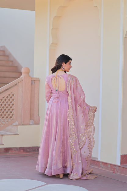 FENDY CHIFFON 12 KALI GOWN WITH EMBROIDERED DUPATTA (WDN45)