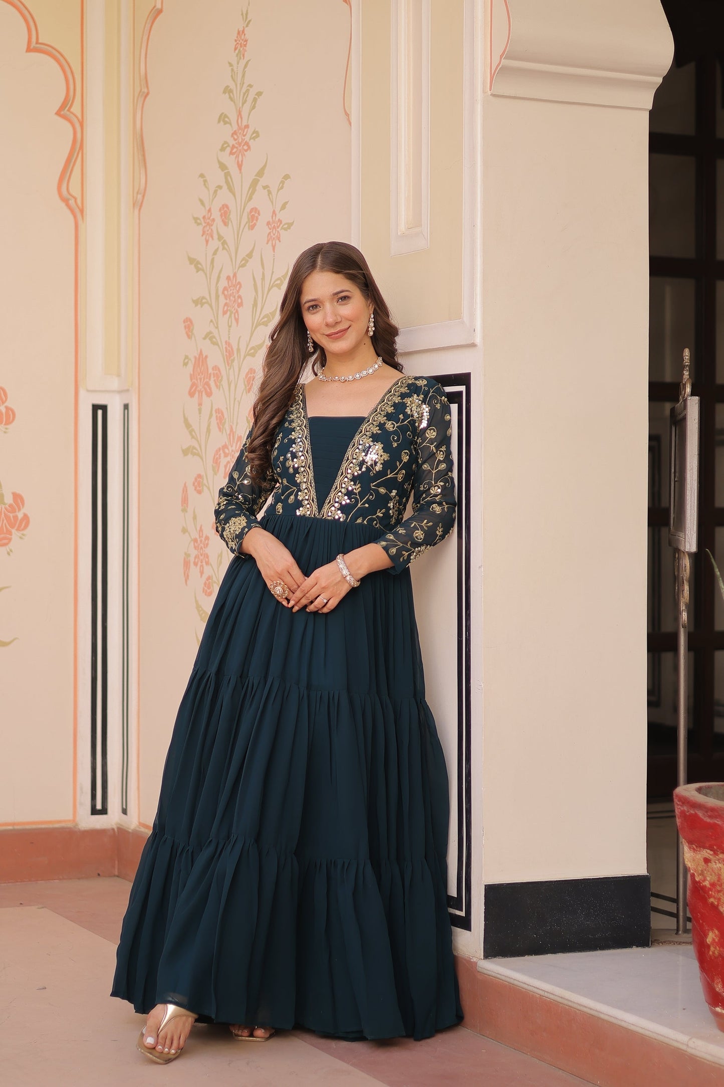 FESTIVAL SPECIAL SEQUINS AND ZARI EMBROIDERED GOWN (WDN52) 02