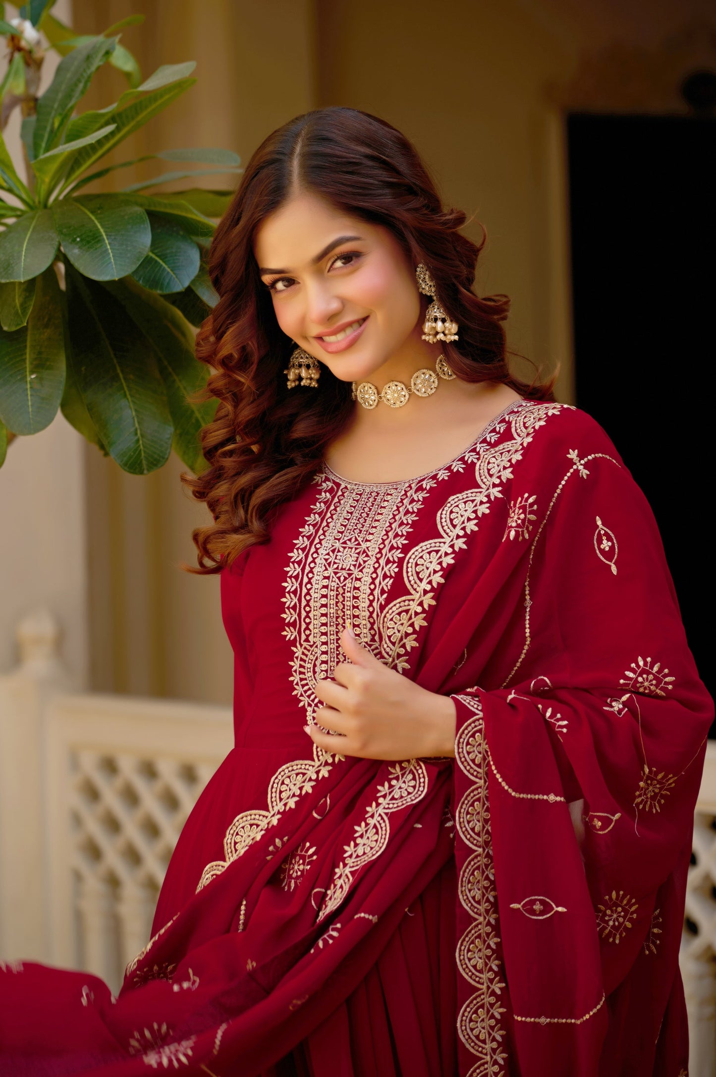 WEDDING SPECIAL FAUX BLOOMING SEQUINS EMBROIDERED GOWN AND DUPATTA (TT17)