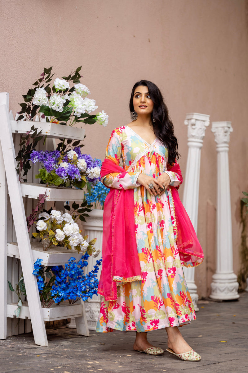 FESTIVAL SPECIAL CHINON GOWN WITH DUPATTA