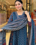Featuring beautiful Heavy Suit Set which is beautifully decorated with handwork weaving and prints. It i paired with matching pants and dupatta. ((SWSK06))
