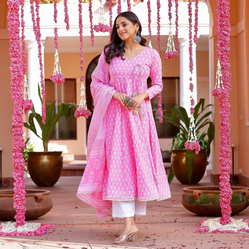 Festive gathering, you'll can opt for PINK ANGRAKHA set which is decorated with finest self SWRD50