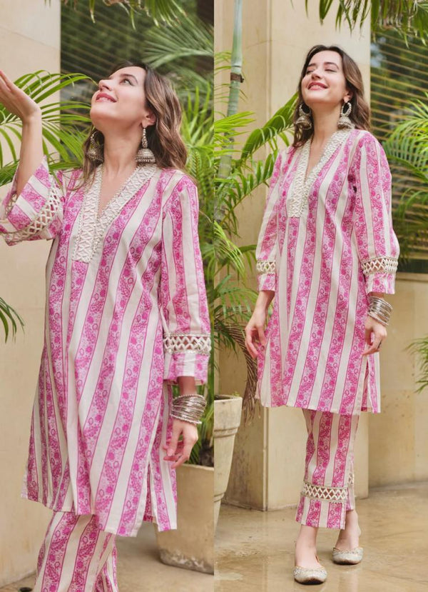 Enjoy your Summer with our amazing Printed soft kurta cord set 🥰 With trendy colour.