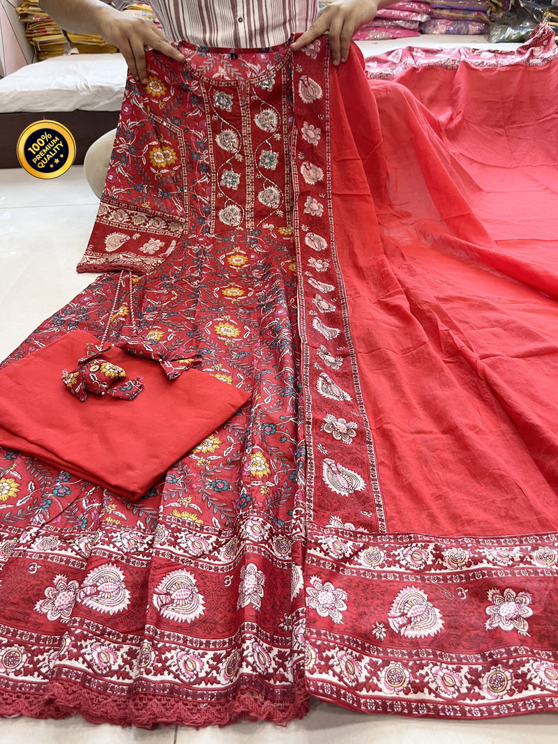 Featuring beautiful Heavy Suit Set which is beautifully decorated with intricate hand embroidery, Zari weaving and prints.
