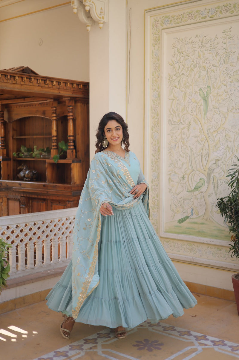 Tilton premium gown with dupatta