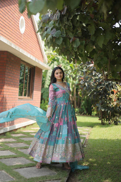 Premium Designer Readymade Gown-Dupatta