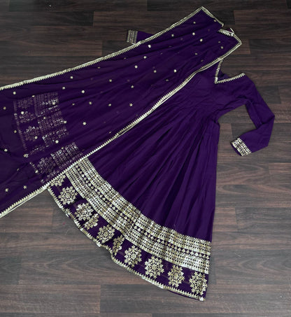 Tilton Faux Blooming Gown with Dupatta With Attractive Embroidered Sequins work.