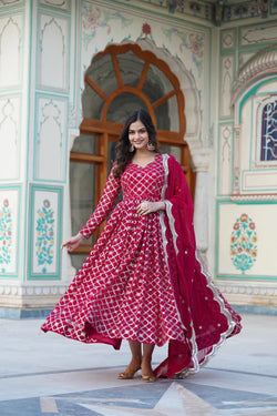 WOMENSAVTAR PREMIUM GOWN-WITH-DUPATTA COLLECTIONS