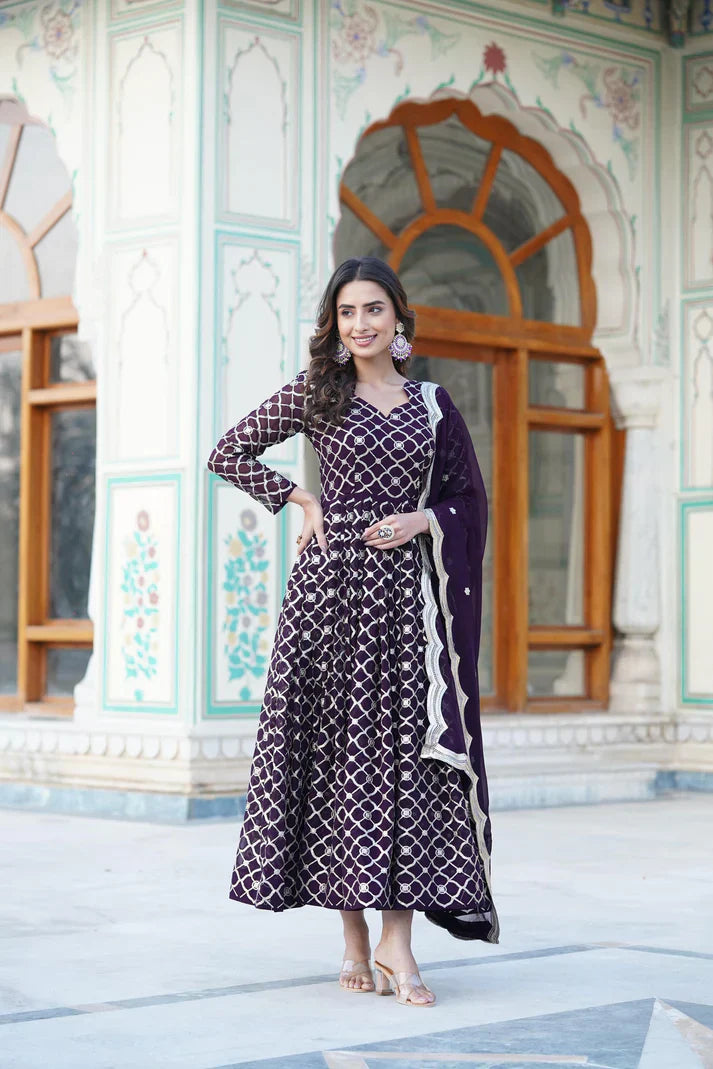 WOMENSAVTAR PREMIUM GOWN-WITH-DUPATTA COLLECTIONS