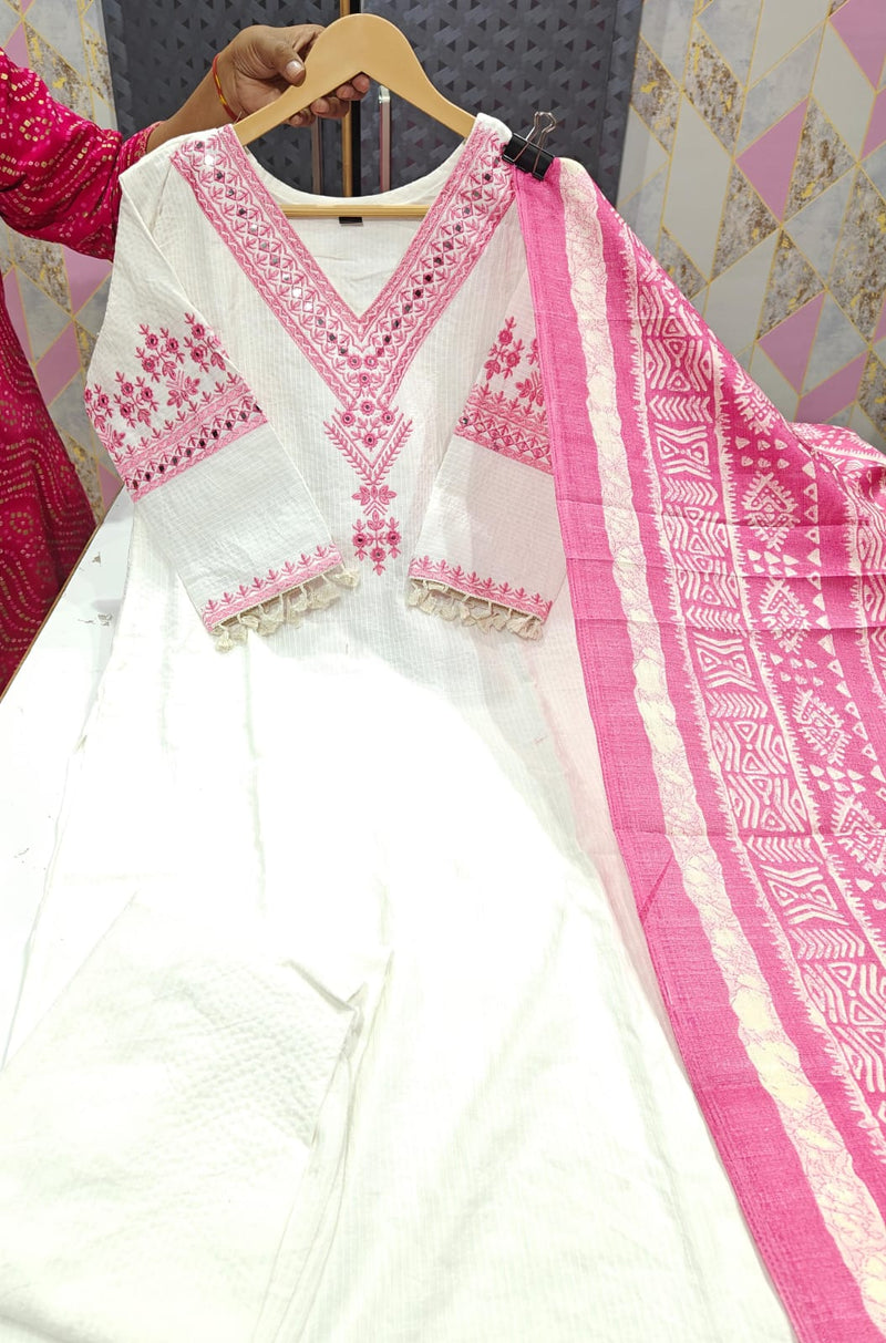 We are here to spread some magic to your ethnic Heavy cotton katha work and embroidery 🪡 work and beautiful lace work .