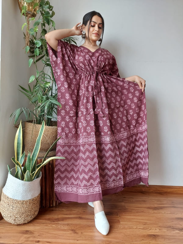 Exclusive New  Added Hand Block printed KAFTAN 🔸️Authentic PRINT, with natural colours.
