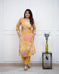 💃Enjoy New Floral Kurta Pant set with amazing lace Work ❤️(RD03)