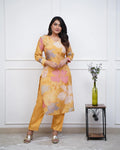 💃Enjoy New Floral Kurta Pant set with amazing lace Work ❤️(RD03)