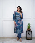 💃Enjoy New Floral Kurta Pant set with amazing lace Work ❤️(RD03)