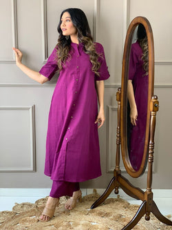 Launching Designer Co-erd set in Aline kurti pattern paired with Ankle length plazo giving perfect outfit and deliberate choice about your look.....👑👑