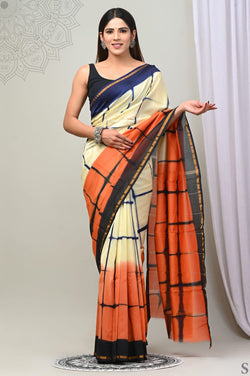 Premium Hand Block Printed Chanderi Silk Saree (SWSRCHACH10)