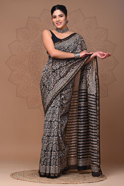 Premium Hand Block Printed Chanderi Silk Saree (SWSRCHACH26)