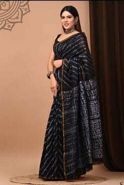 Premium Hand Block Printed Chanderi Silk Saree (SWSRCHACH20)