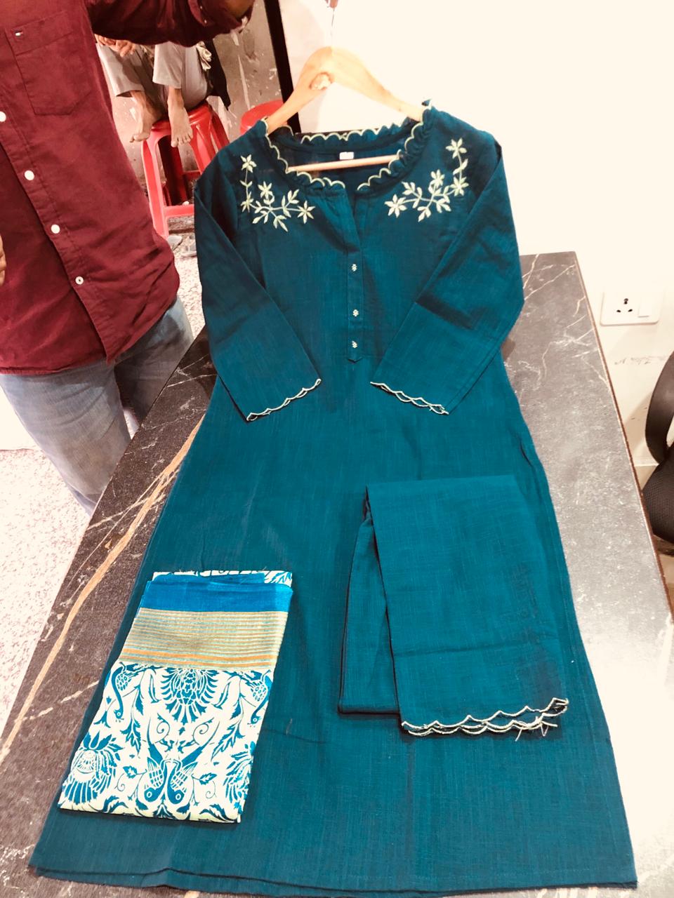 PARIDHAN BY PRERNA COLLECTION'S EXCLUSIVE  COTTON KURTI WITH EMBROIDERY WORK (NFRD43)