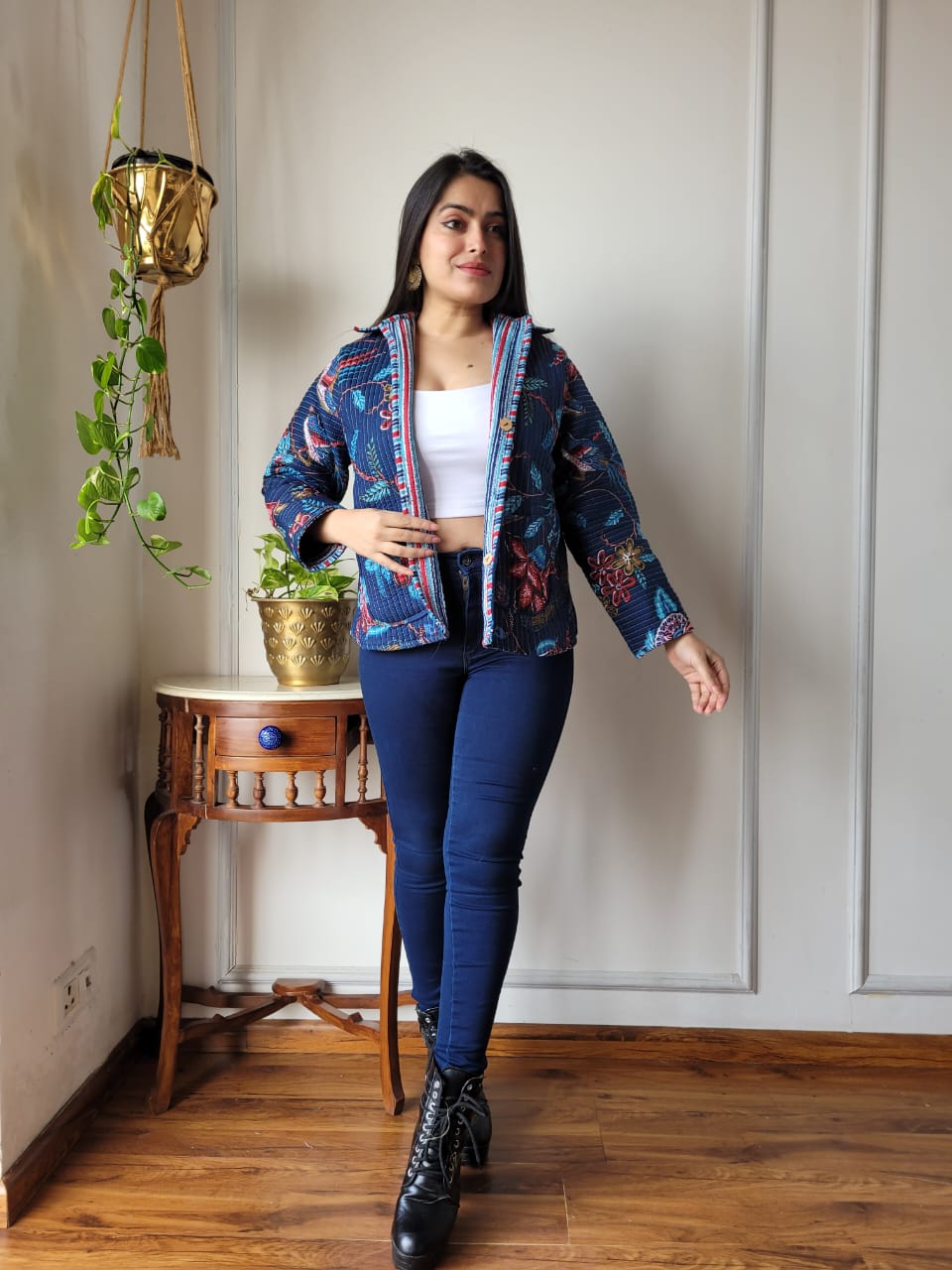 Presenting Jaipuri printed Women's Wear Quilted Full Sleeves JACKETS 🧥09