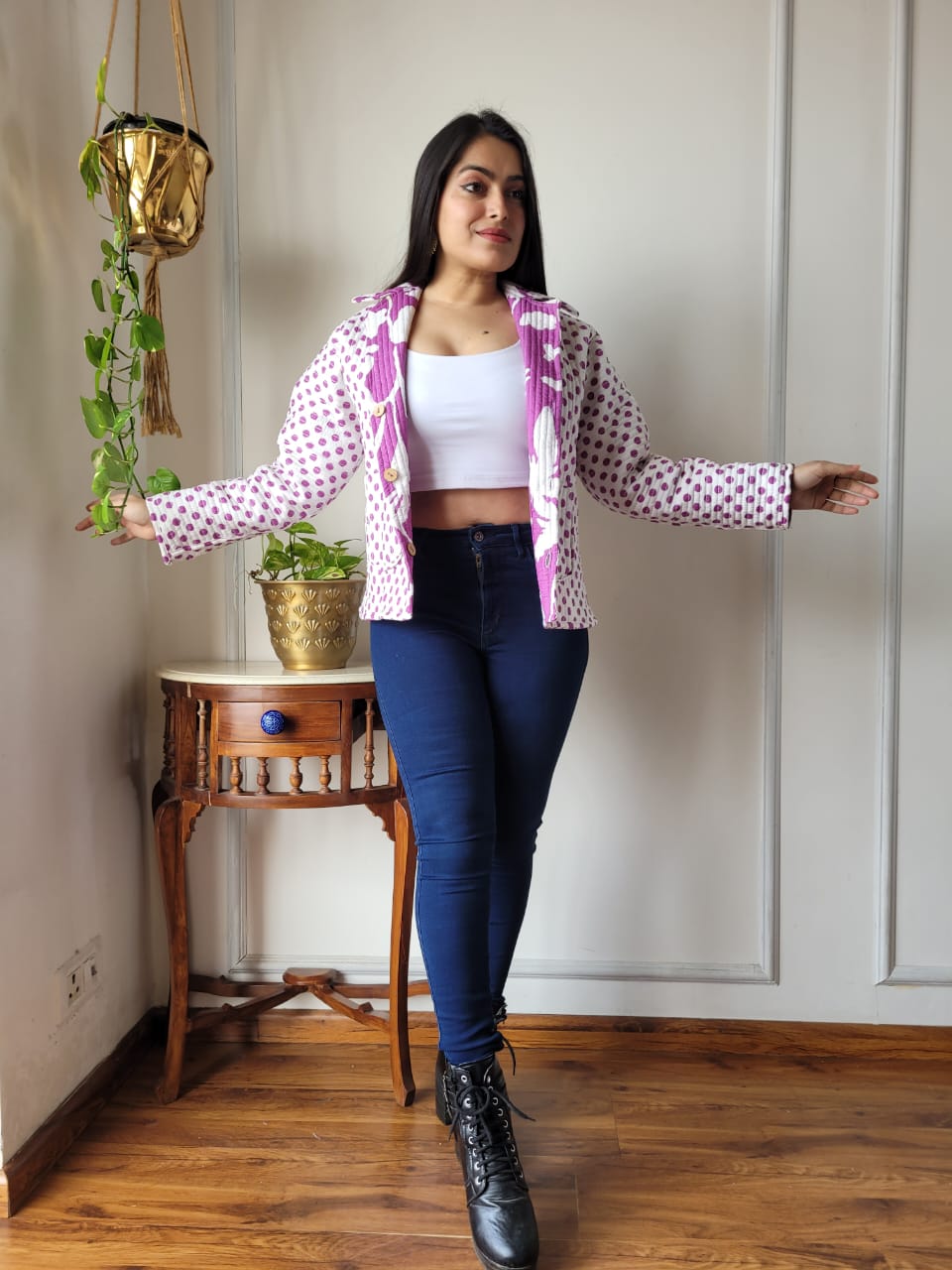 Presenting Jaipuri printed Women's Wear Quilted Full Sleeves JACKETS 🧥05