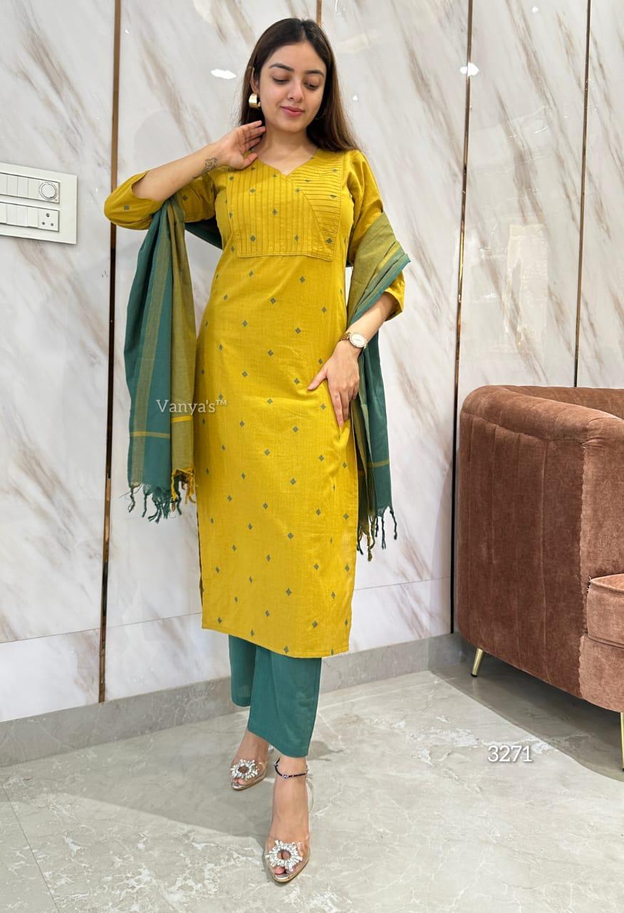 Effortlessly chic in our handloom cotton weaving fabric outfit for your days. This handloom dress is so comfy.