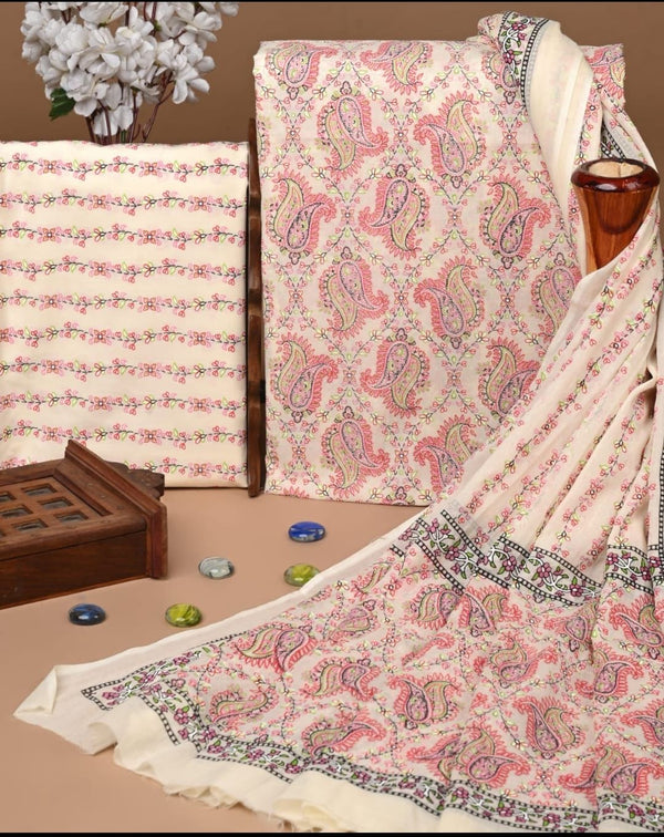 EXCLUSIVE HAND BLOCK PRINT COTTON SUIT SET WITH MULMUL DUPATTA