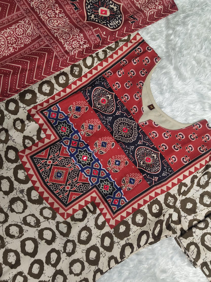 Featuring Fully Elegant Premium Muslin Suit Set Which is Beautifully Decorated With Hand Khatli Work And Original Mirror Work With Butti Pattern(SWRED08)