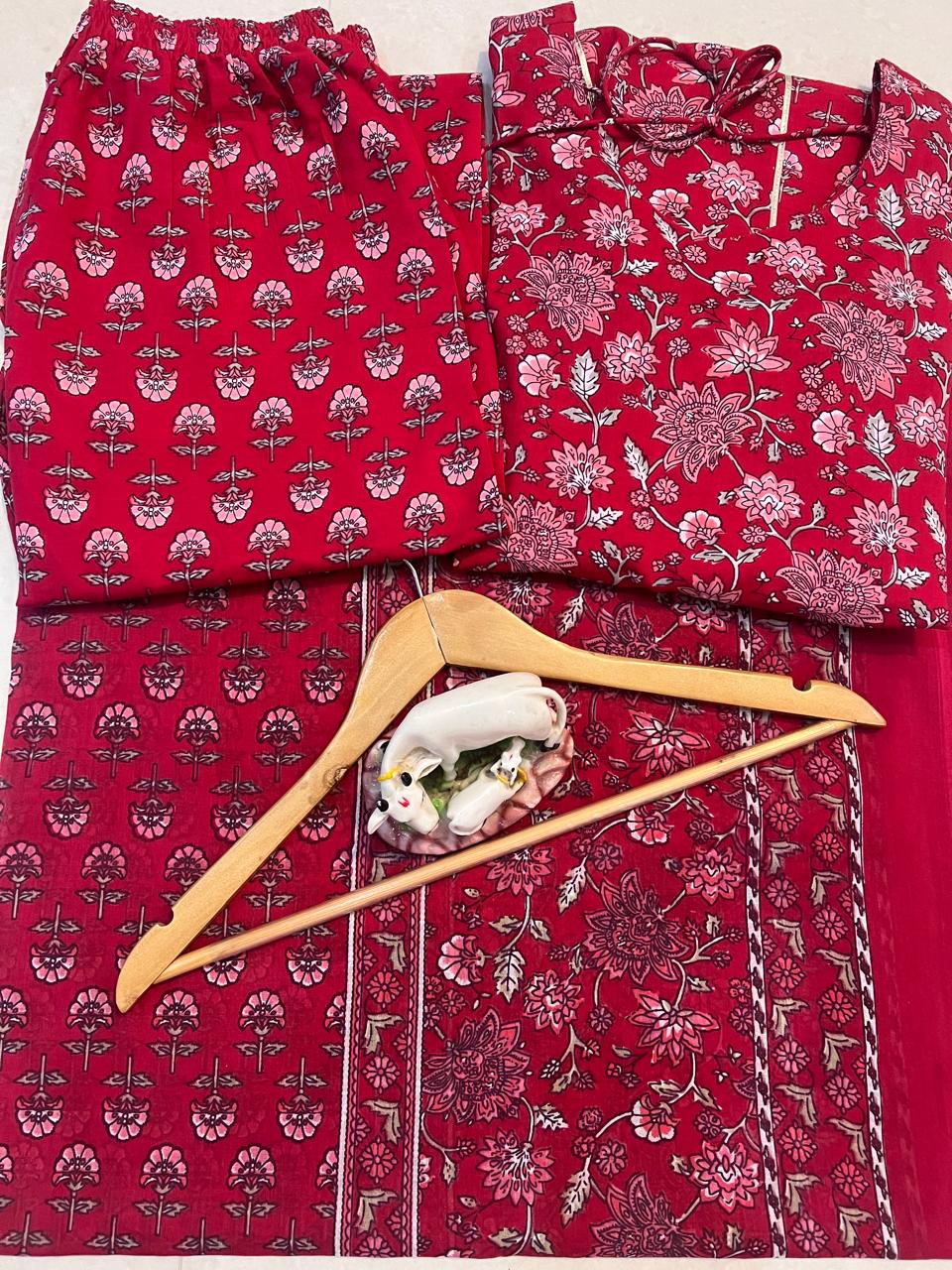 ♥️♥️“ NEW FULL COTTON PRINT ANARKALI KURTI PANT MALMAL DUPATTA ARRIVAL 😍💖