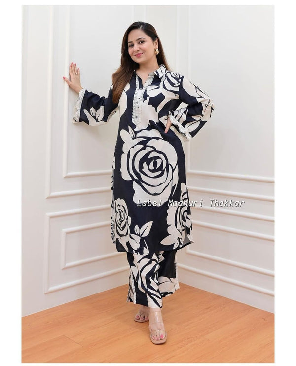 Enjoy your festival with our amazing Printed soft reyon kurta cord set 🥰 With trendy colour.