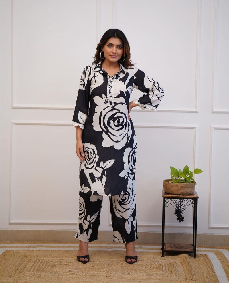 Enjoy your festival with our amazing Printed soft reyon kurta cord set 🥰 With trendy colour.