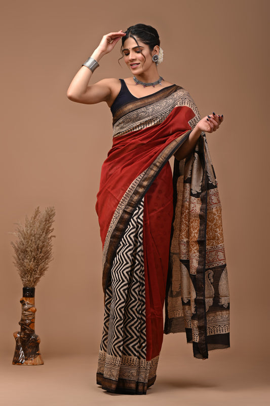 Premium Maheshwari Silk Saree (SWSRMAH11)