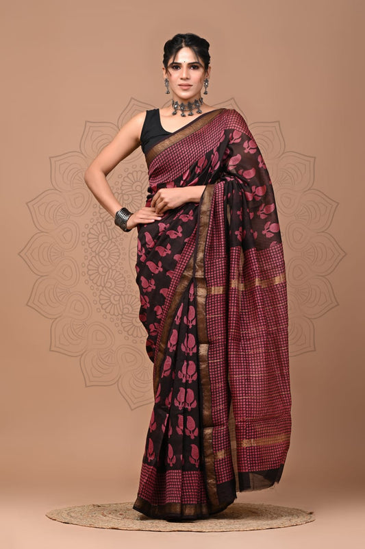 Premium Maheshwari Silk Saree (SWSRMAH15)